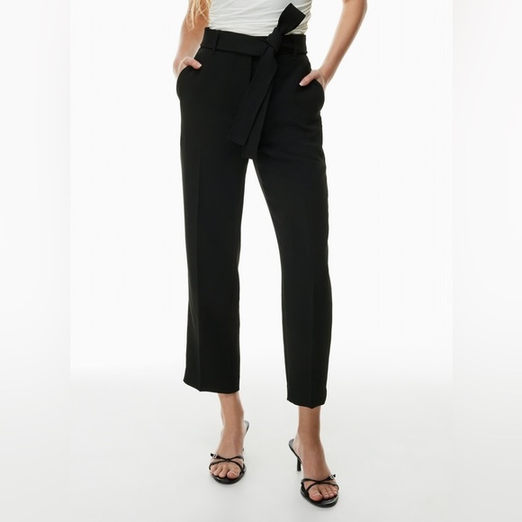 Wilfred Pants - Wilfred Black Tie Front Cropped Trouser Crepe Pants Size 6